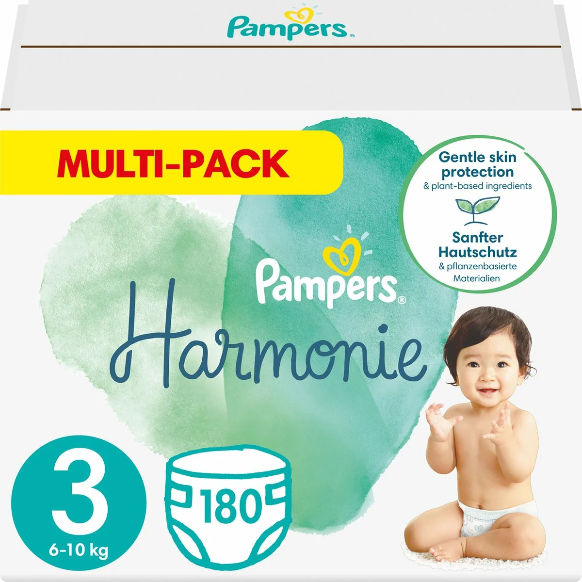 Pampers® Pampers Harmonie - Maat 3 (6kg-10kg) - 180 Luiers - Multi-Pack 3 Pampers® Pampers Harmonie - Maat 3 (6kg-10kg) - 180 Luiers - Multi-Pack
