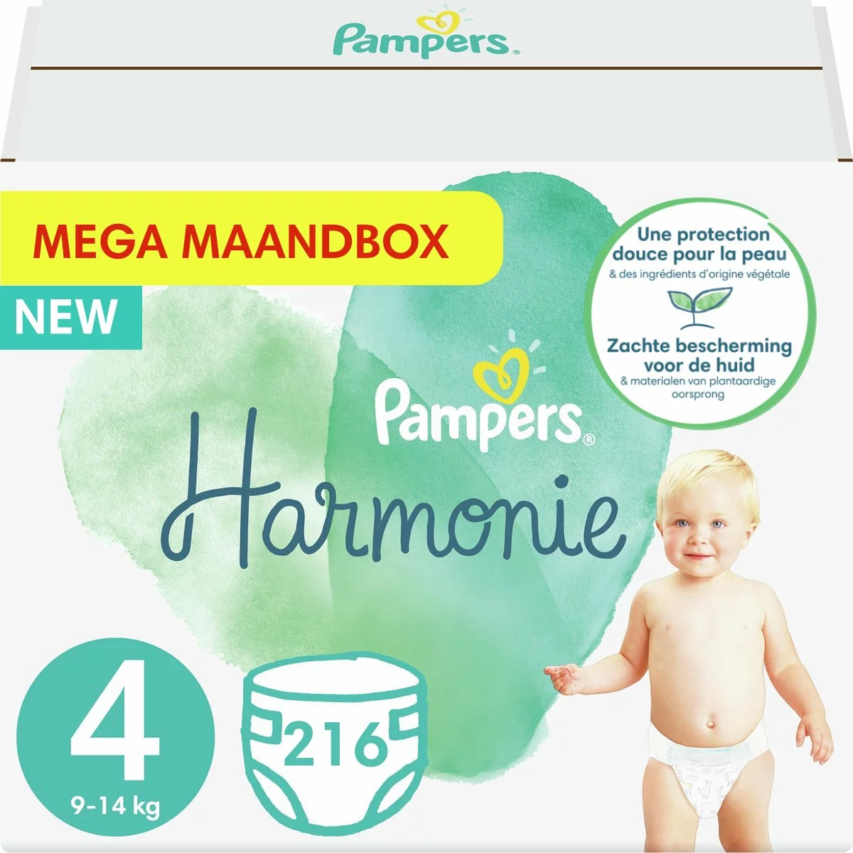 Pampers® Pampers - Harmonie Pure - Maat 4 - Mega Maandbox - 216 Luiers 3 Pampers® Pampers - Harmonie Pure - Maat 4 - Mega Maandbox - 216 Luiers