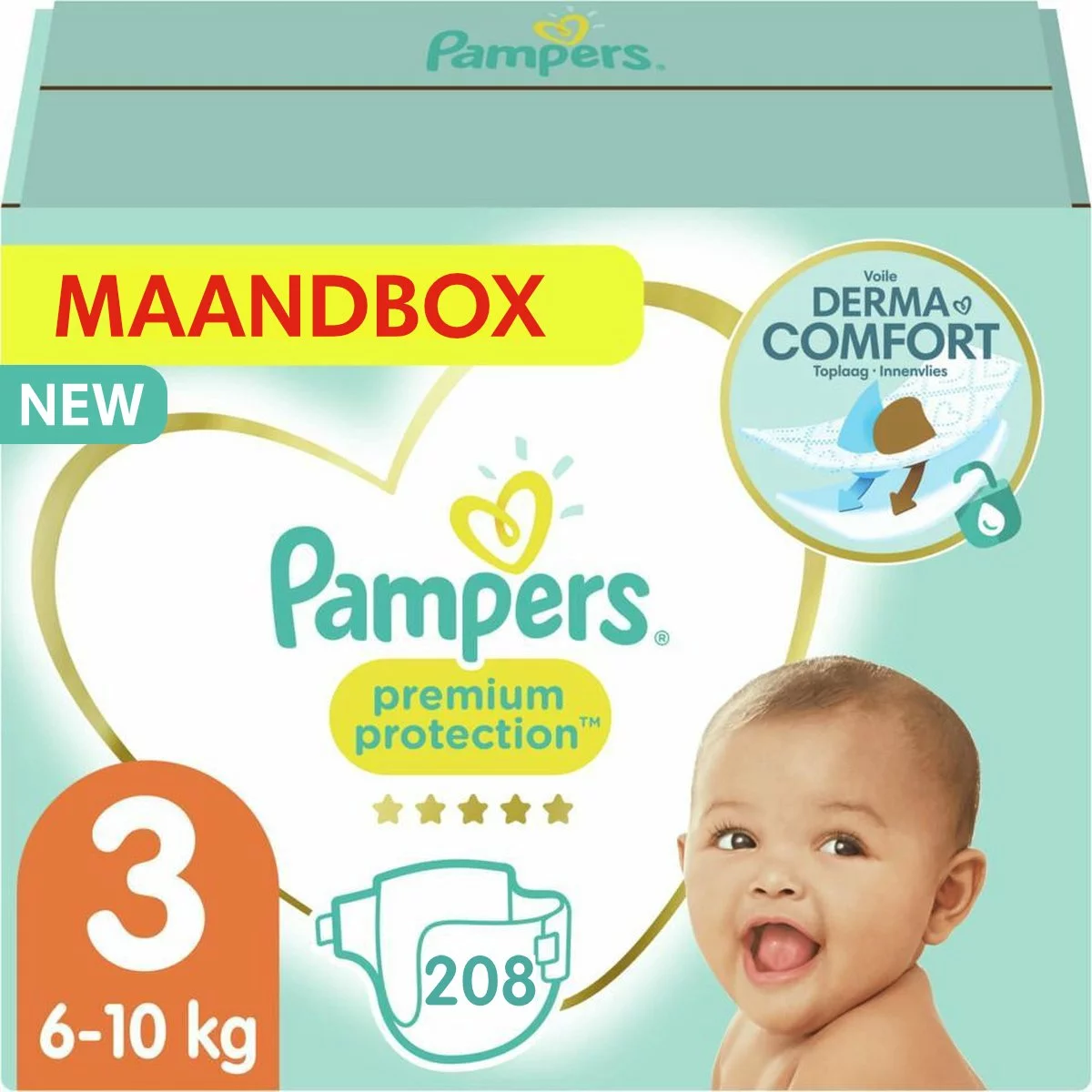 Pampers® Pampers - Premium Protection - Maat 3 - Maandbox - 208 Luiers 3 Pampers® Pampers - Premium Protection - Maat 3 - Maandbox - 208 Luiers