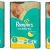 Pampers® Pampers New Baby Dry - Maat 1 (New Born) 2-5 Kg - Jumbo Box 3x43 Luiers - 129 Stuks