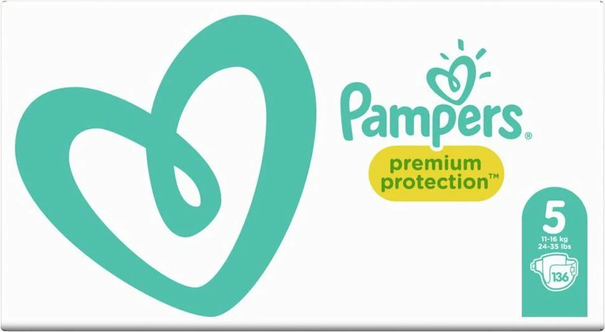 Pampers® Pampers Premium Protection Luiers - Maat 5 (11-16 Kg) - 136 Stuks - Multi-Pack 10 Pampers® Pampers Premium Protection Luiers - Maat 5 (11-16 Kg) - 136 Stuks - Multi-Pack - Afbeelding 8