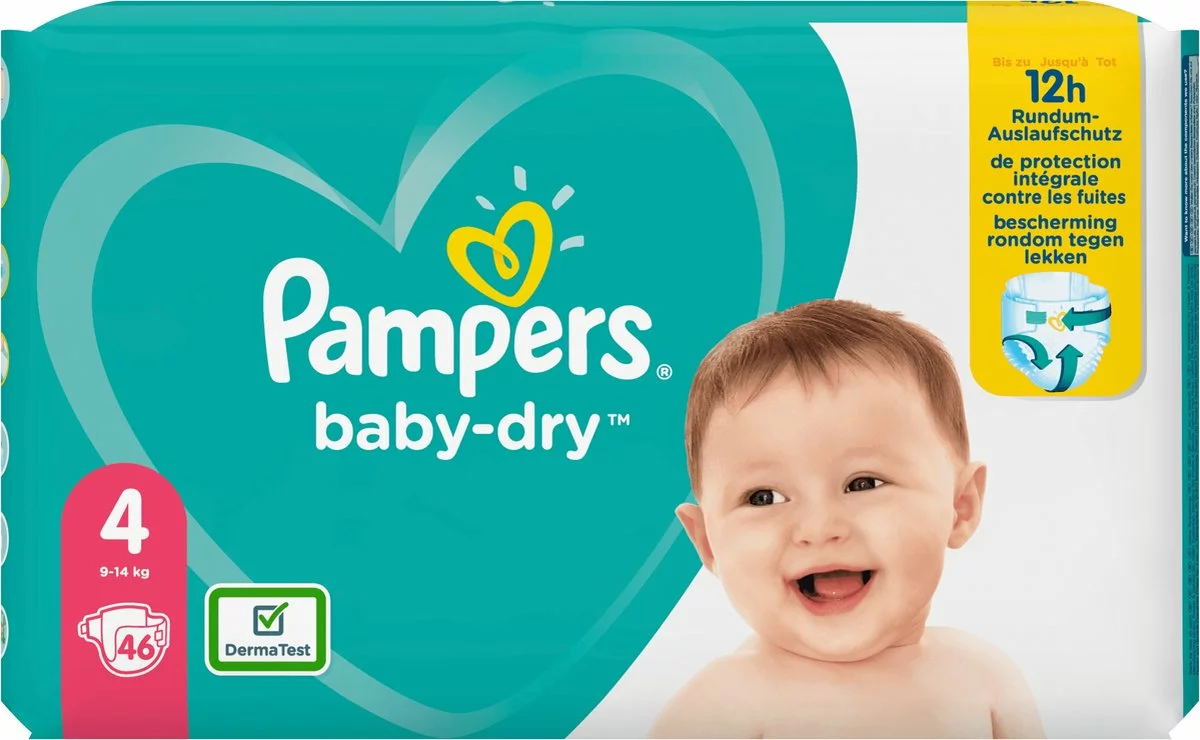 Pampers® Pampers Baby-Dry Maat 4, 46 Luiers, Tot 12 Uur Bescherming, 9-14kg 15 Pampers® Pampers Baby-Dry Maat 4, 46 Luiers, Tot 12 Uur Bescherming, 9-14kg - Afbeelding 13