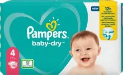 Pampers® Pampers Baby-Dry Maat 4, 46 Luiers, Tot 12 Uur Bescherming, 9-14kg