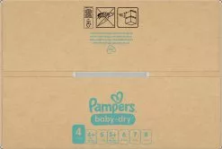 Pampers® Pampers Baby-Dry - Maat 4 (9kg - 14kg) - 204 Luiers - Maandbox -Pampers Katoenen luiers Verkoopwinkel 1200x807