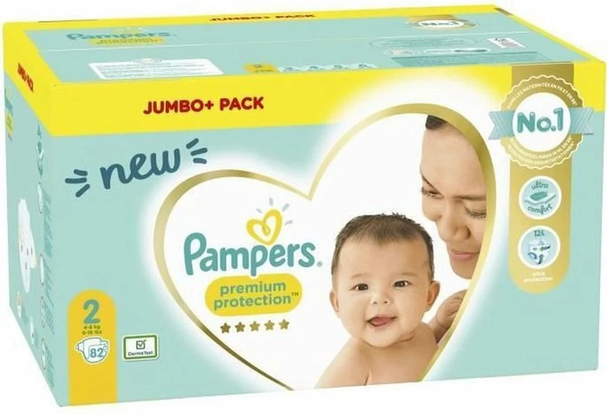 Pampers® Pampers - Premium Protection - Maat 2 - Mega Pack - 82 Luiers 3 Pampers® Pampers - Premium Protection - Maat 2 - Mega Pack - 82 Luiers