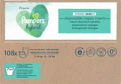 Pampers® Pampers Harmonie Hybrid - Wasbare Luier - 108 Absorberende Wegwerpbare Toplagen -Pampers Katoenen luiers Verkoopwinkel 1200x833