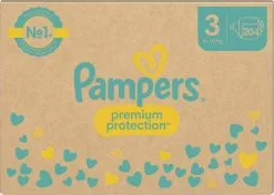 Pampers® Pampers Premium Protection - Maat 3 (6kg - 10kg) - 204 Luiers - Maandbox -Pampers Katoenen luiers Verkoopwinkel 1200x854 2