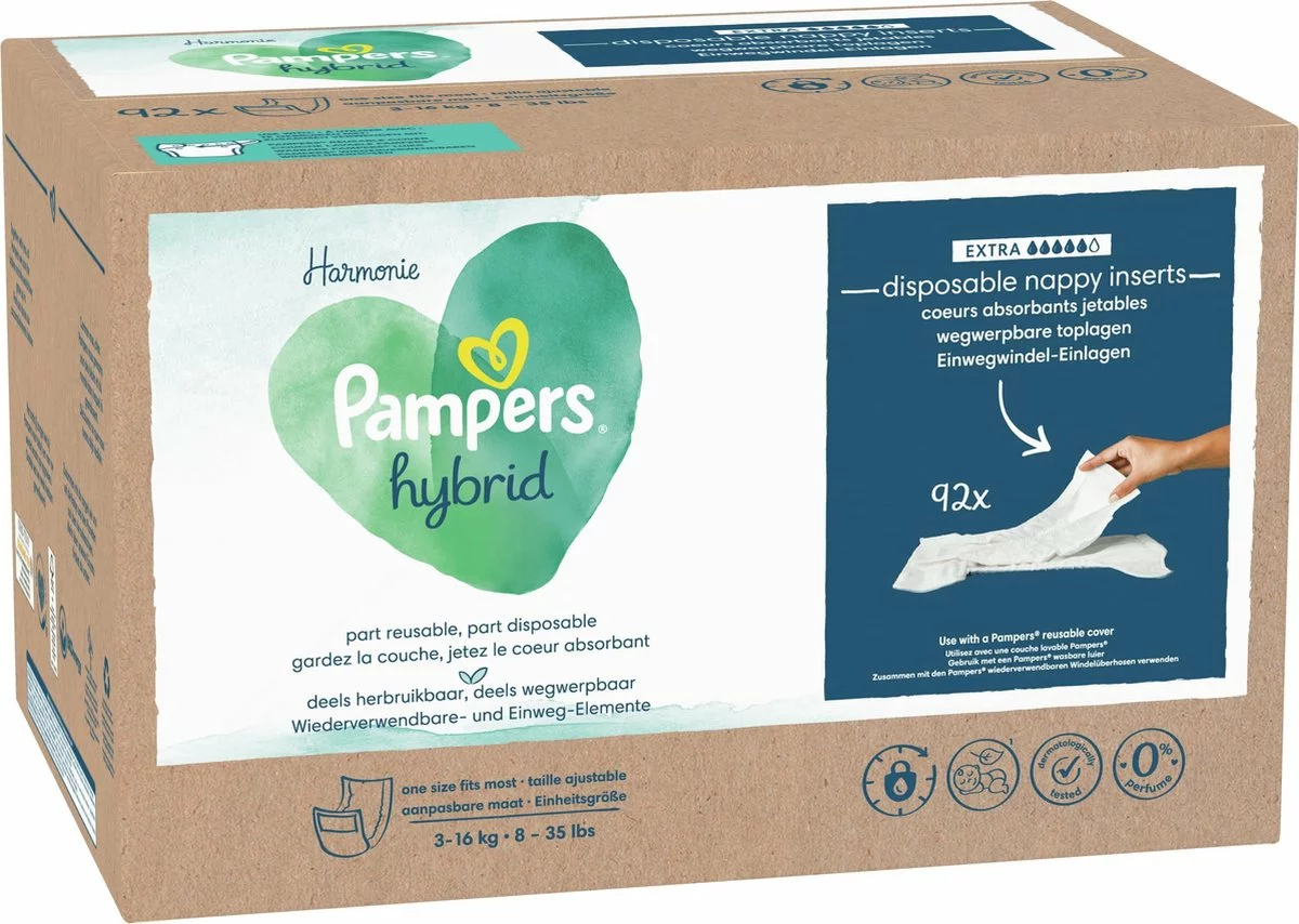 Pampers® Pampers Harmonie Hybrid - Wasbare Luier - 92 Absorberende Wegwerpbare Toplagen 13 Pampers® Pampers Harmonie Hybrid - Wasbare Luier - 92 Absorberende Wegwerpbare Toplagen - Afbeelding 11