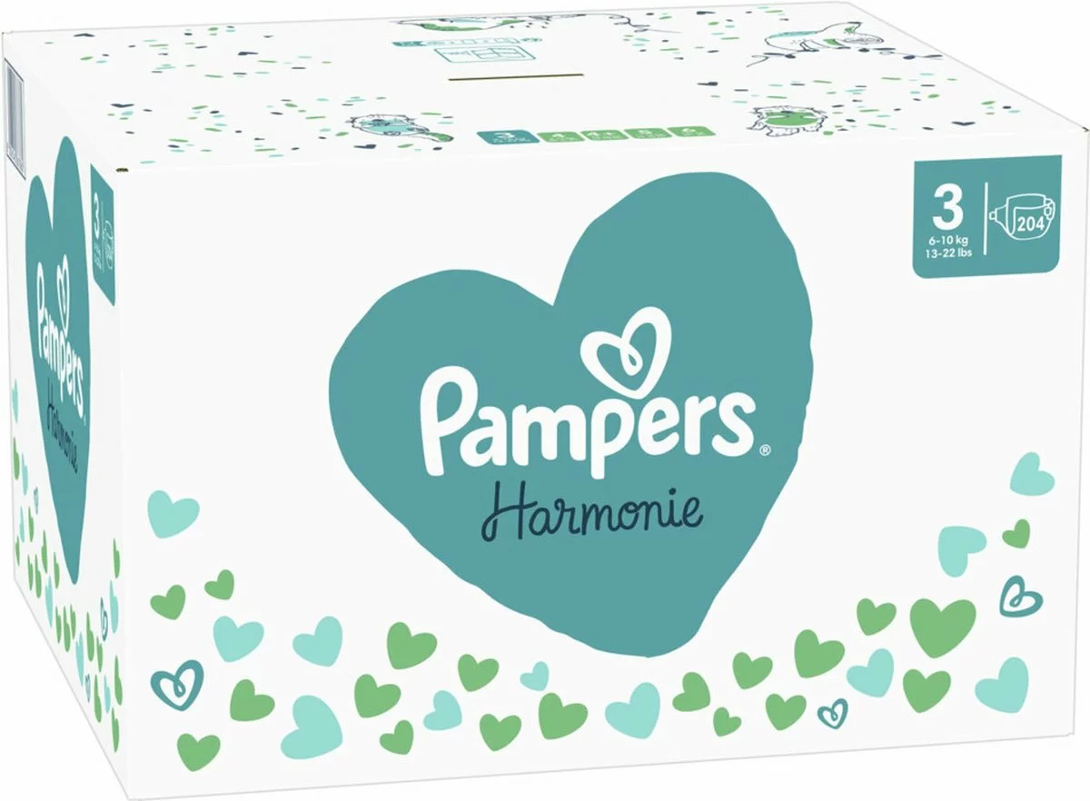 Pampers® Pampers Harmonie Luiers - Maat 3 (6-10kg) - 204 Luiers - Maandbox 11 Pampers® Pampers Harmonie Luiers - Maat 3 (6-10kg) - 204 Luiers - Maandbox - Afbeelding 9