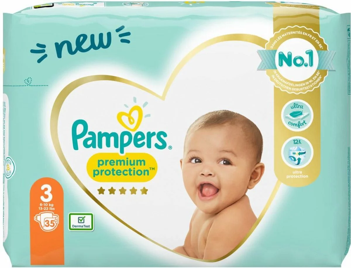 Pampers® Pampers Premium Protection New Baby - Maat 3 - 6 -10kg - 35 Stuks -Luiers 3 Pampers® Pampers Premium Protection New Baby - Maat 3 - 6 -10kg - 35 Stuks -Luiers