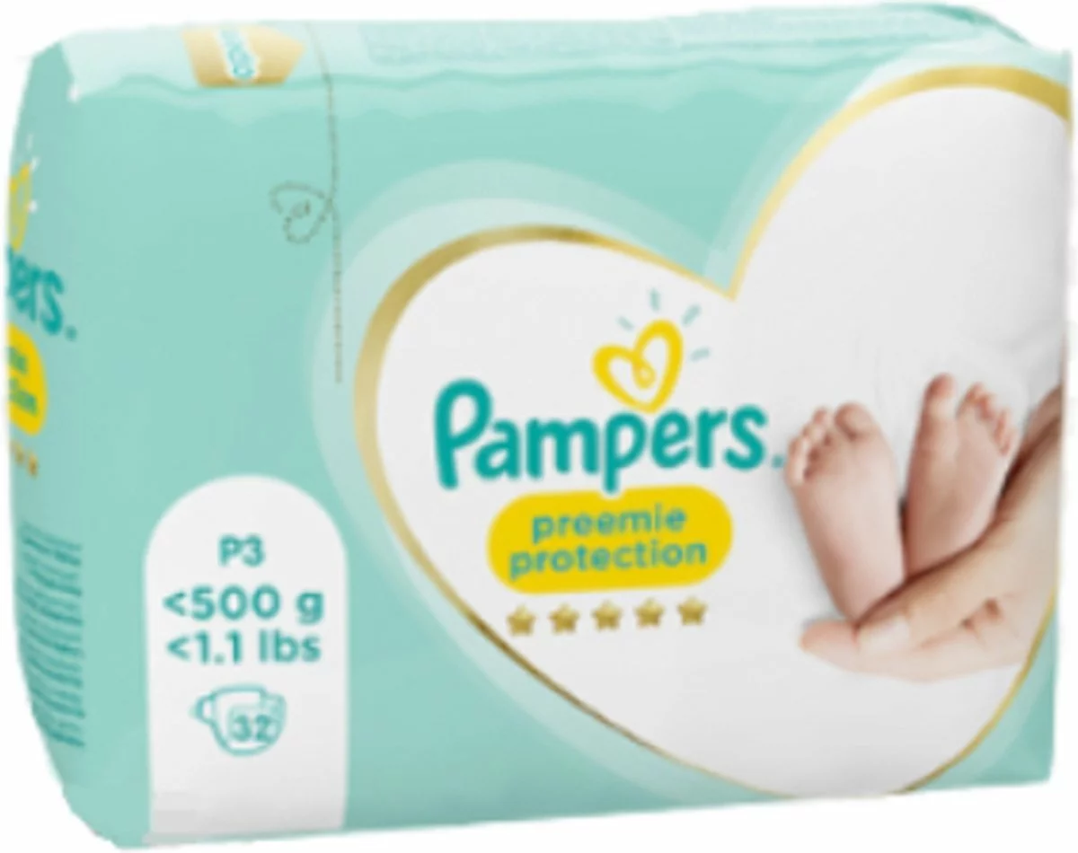 Pampers® Pampers Preemie Protection Maat P3 - 32 Luiers ( Let Op! Voor Vroeg Geboren Baby's) 3 Pampers® Pampers Preemie Protection Maat P3 - 32 Luiers ( Let Op! Voor Vroeg Geboren Baby's)
