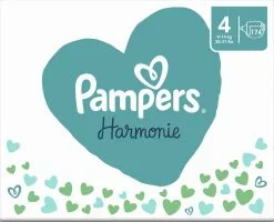 Pampers® Pampers Harmonie Luiers - Maat 4 (9-14kg) - 174 Luiers - Maandbox -Pampers Katoenen luiers Verkoopwinkel 1200x973