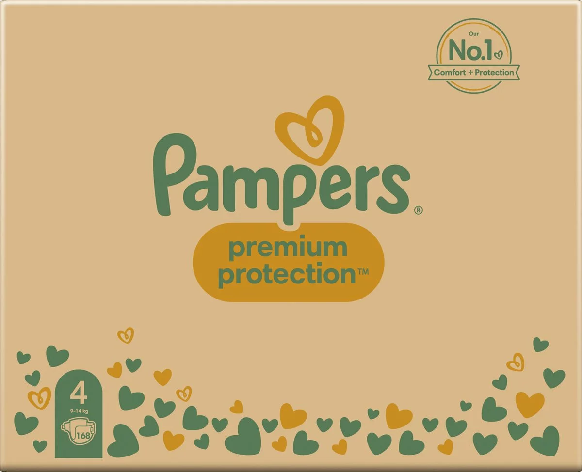 Pampers® Pampers Premium Protection Luiers - Maat 4 (9-14 Kg) - 168 Stuks - Multi-Pack 4 Pampers® Pampers Premium Protection Luiers - Maat 4 (9-14 Kg) - 168 Stuks - Multi-Pack - Afbeelding 2