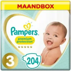 Pampers® Pampers Premium Protection Maat 3 - 204 Luiers Maandbox
