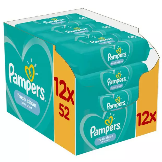 Pampers® Pampers Fresh Clean Babydoekjes - 12 X 52 Pakken 3 Pampers® Pampers Fresh Clean Babydoekjes - 12 X 52 Pakken