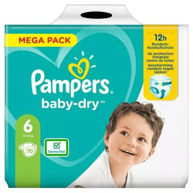 Pampers® Pampers Baby-Dry Maat 6, 70 Luiers 4 Pampers® Pampers Baby-Dry Maat 6, 70 Luiers - Afbeelding 2