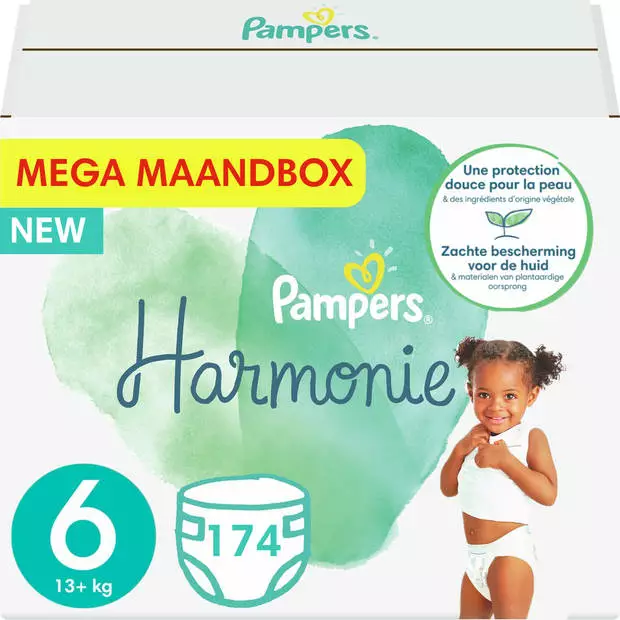 Pampers® Pampers - Harmonie Pure - Maat 6 - Mega Maandbox - 174 Luiers 3 Pampers® Pampers - Harmonie Pure - Maat 6 - Mega Maandbox - 174 Luiers