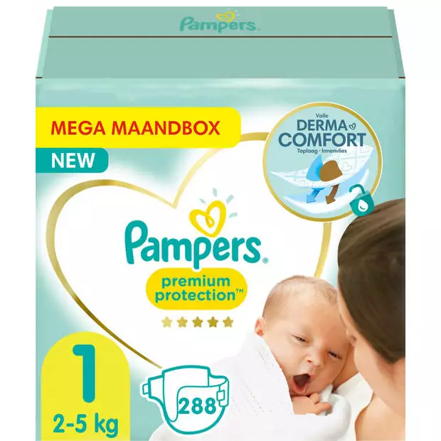 Pampers® Pampers - Premium Protection - Maat 1 - Mega Maandbox - 288 Luiers 3 Pampers® Pampers - Premium Protection - Maat 1 - Mega Maandbox - 288 Luiers