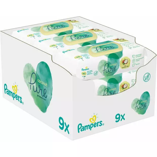 Pampers® Pampers Billendoekjes Coconut - 9x42 Stuks 3 Pampers® Pampers Billendoekjes Coconut - 9x42 Stuks