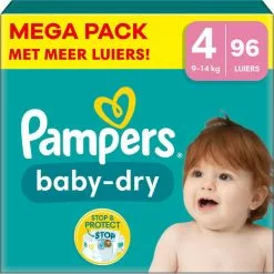 Pampers® Pampers - Baby Dry - Maat 4 - Mega Pack - 96 Stuks - 9/14 KG