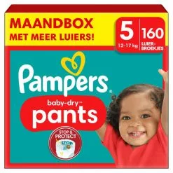 Pampers® Pampers - Baby Dry Pants - Maat 5 - Maandbox - 160 Stuks - 12/17 KG