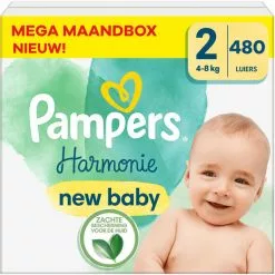 Pampers® Pampers - Harmonie - Maat 2 - Mega Maandbox - 480 Stuks - 4/8 KG