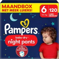 Pampers® Pampers - Baby Dry Night Pants - Maat 6 - Maandbox - 120 Stuks - 15+ KG