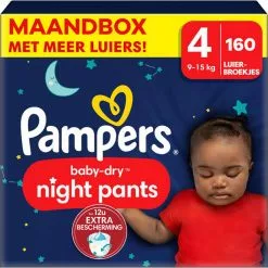 Pampers® Pampers - Baby Dry Night Pants - Maat 4 - Maandbox - 160 Stuks - 9/15 KG