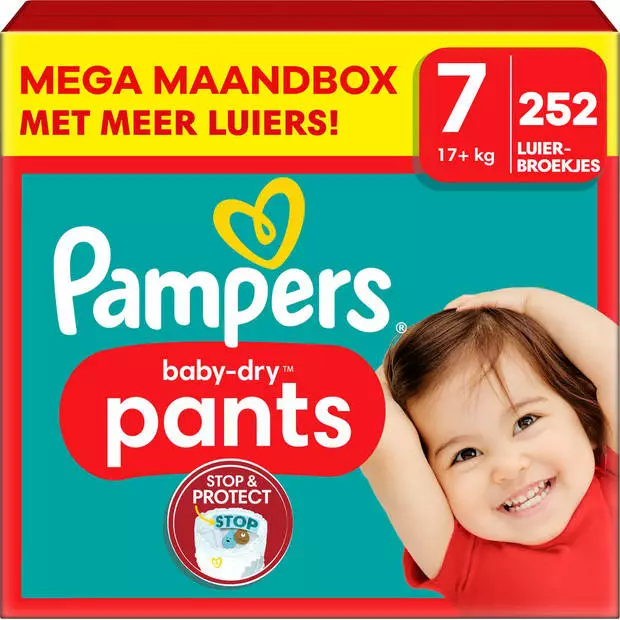 Pampers® Pampers - Baby Dry Pants - Maat 7 - Mega Maandbox - 252 Stuks - 17+ KG 3 Pampers® Pampers - Baby Dry Pants - Maat 7 - Mega Maandbox - 252 Stuks - 17+ KG