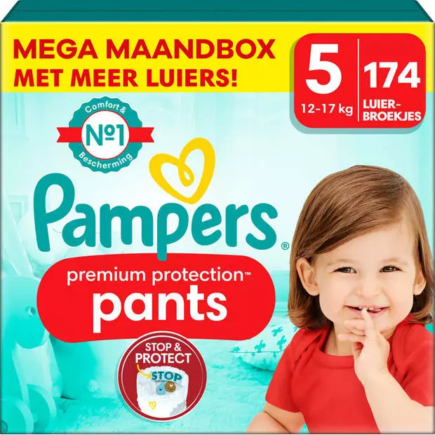 Pampers® Pampers - Premium Protection Pants - Maat 5 - Mega Maandbox - 174 Stuks - 12/17 KG 4 Pampers® Pampers - Premium Protection Pants - Maat 5 - Mega Maandbox - 174 Stuks - 12/17 KG - Afbeelding 2