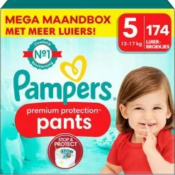 Pampers® Pampers - Premium Protection Pants - Maat 5 - Mega Maandbox - 174 Stuks - 12/17 KG