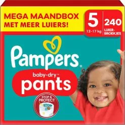 Pampers® Pampers - Baby Dry Pants - Maat 5 - Mega Maandbox - 240 Stuks - 12/17 KG