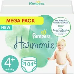 Pampers® Pampers - Harmonie - Maat 4+ - Mega Pack - 104 Luiers - 10/15 KG