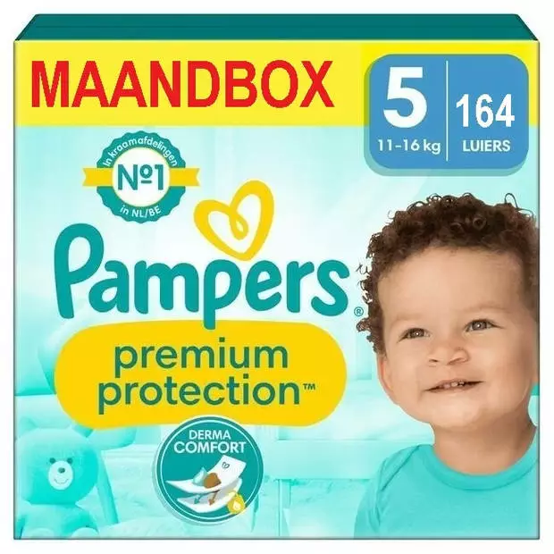 Pampers® Pampers - Premium Protection - Maat 5 - Maandbox - 164 Luiers - 11/16 KG 4 Pampers® Pampers - Premium Protection - Maat 5 - Maandbox - 164 Luiers - 11/16 KG - Afbeelding 2