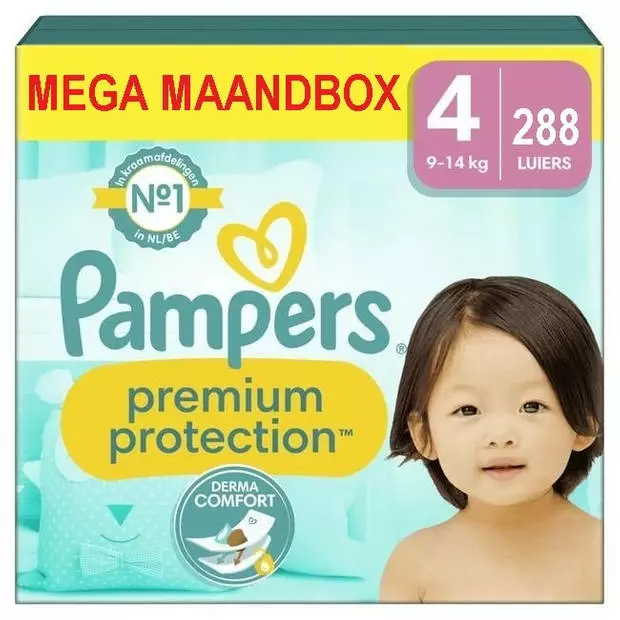 Pampers® Pampers - Premium Protection - Maat 4 - Mega Maandbox - 288 Luiers - 9/14 KG 3 Pampers® Pampers - Premium Protection - Maat 4 - Mega Maandbox - 288 Luiers - 9/14 KG