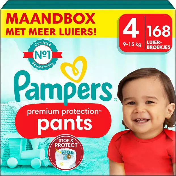Pampers® Pampers - Premium Protection Pants - Maat 4 - Maandbox - 168 Stuks - 9/15 KG 4 Pampers® Pampers - Premium Protection Pants - Maat 4 - Maandbox - 168 Stuks - 9/15 KG - Afbeelding 2