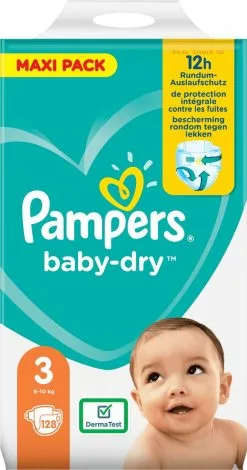 Pampers® Pampers Baby Dry Maat 3 - 128 Luiers Voordeelvepakking