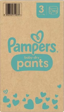 Pampers® Pampers Baby-Dry Pants - Maat 3 (6-11kg) - 192 Luierbroekjes - Maandbox -Pampers Katoenen luiers Verkoopwinkel 683x1200 1