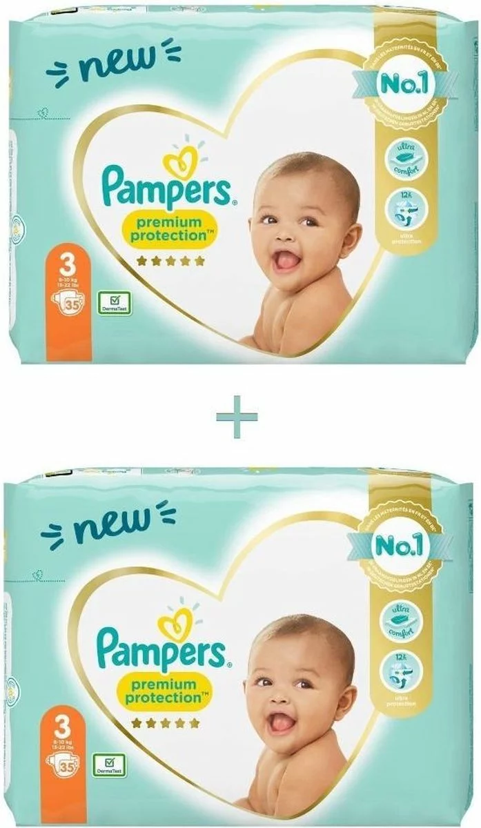 Pampers® Pampers Premium Protection New Baby - Maat 3 - 6-10kg - 70 Stuks -Luiers (2x35) 3 Pampers® Pampers Premium Protection New Baby - Maat 3 - 6-10kg - 70 Stuks -Luiers (2x35)