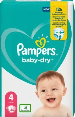 Pampers® Pampers Baby-Dry Maat 4, 46 Luiers, Tot 12 Uur Bescherming, 9-14kg 19 Pampers® Pampers Baby-Dry Maat 4, 46 Luiers, Tot 12 Uur Bescherming, 9-14kg -Pampers Katoenen luiers Verkoopwinkel 772x1200