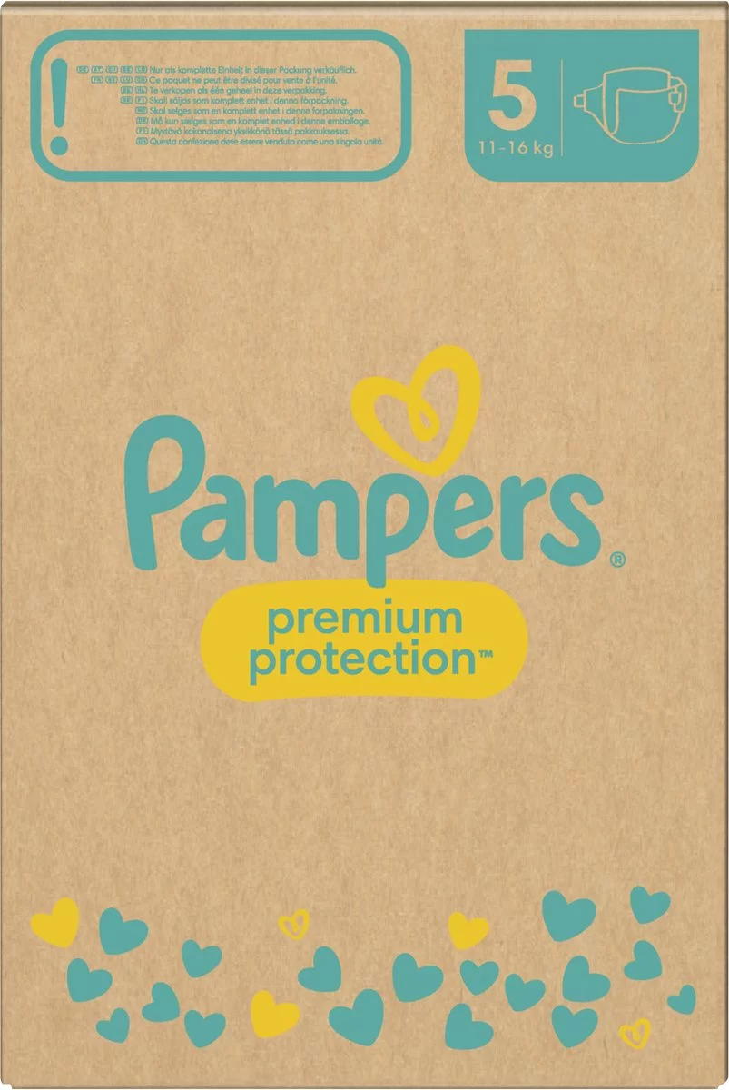 Pampers® Pampers Premium Protection - Maat 5 (11kg - 16kg) - 152 Luiers - Maandbox 11 Pampers® Pampers Premium Protection - Maat 5 (11kg - 16kg) - 152 Luiers - Maandbox - Afbeelding 9