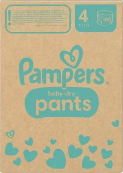 Pampers® Pampers Baby-Dry Pants - Maat 4 (9-15kg) - 180 Luierbroekjes - Maandbox -Pampers Katoenen luiers Verkoopwinkel 851x1200