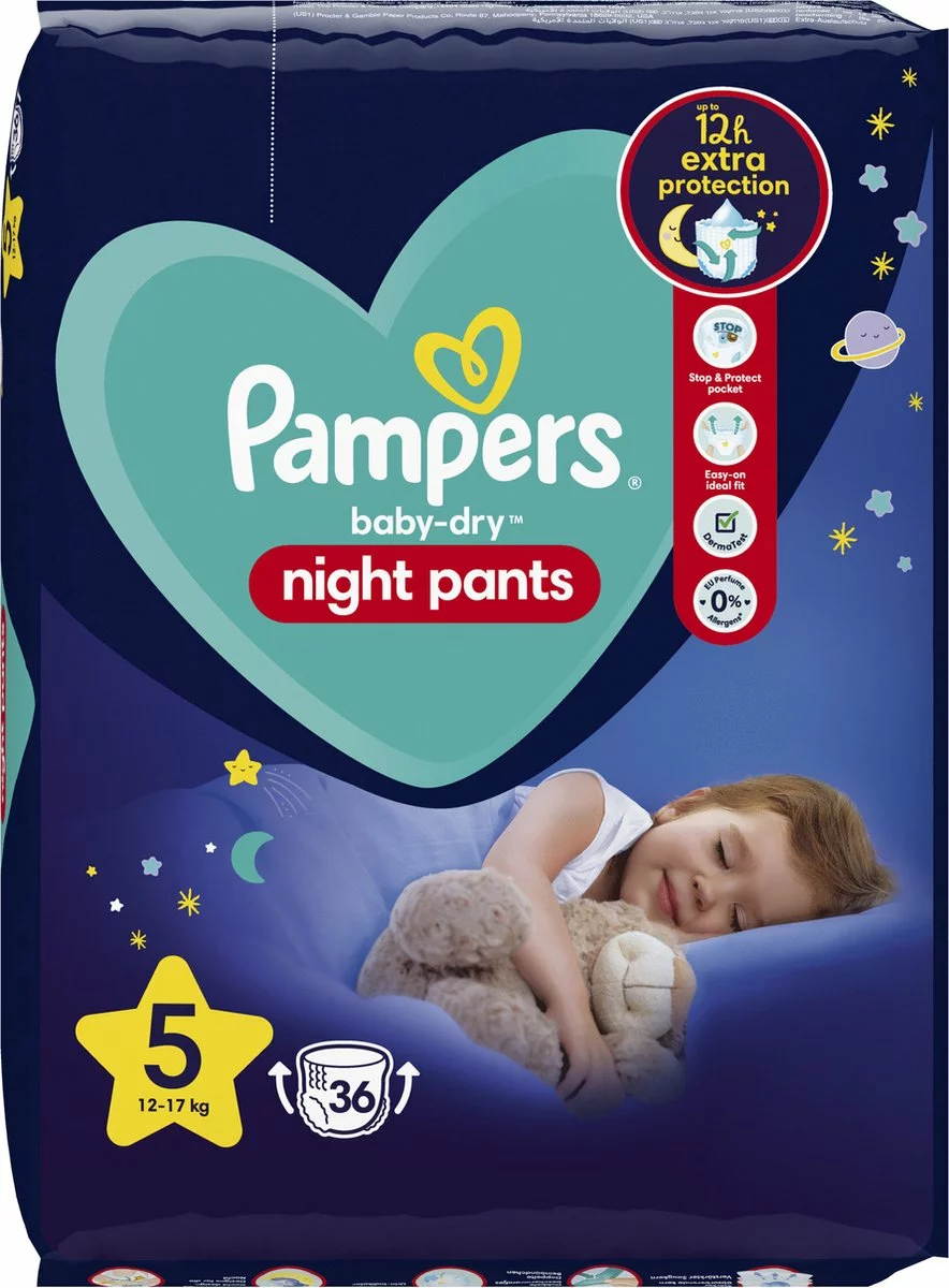 Pampers® Pampers - Night Pants - Maat 5 - Small Pack - 36 Luierbroekjes 4 Pampers® Pampers - Night Pants - Maat 5 - Small Pack - 36 Luierbroekjes - Afbeelding 2
