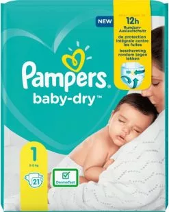 Pampers® Pampers Baby Dry Newborn Maat 1 - 21 Stuks -Pampers Katoenen luiers Verkoopwinkel 960x1200