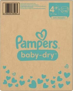 Pampers® Pampers Baby-Dry - Maat 4+ (10kg - 15kg) - 198 Luiers - Maandbox 26 Pampers® Pampers Baby-Dry - Maat 4+ (10kg - 15kg) - 198 Luiers - Maandbox -Pampers Katoenen luiers Verkoopwinkel 969x1200