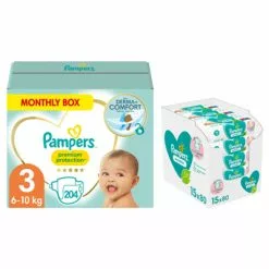 Pampers® Pampers Premium Protection Luiers Maat 3 En Billendoekjes Sensitive 15x80=1200 Doekjes Pakket