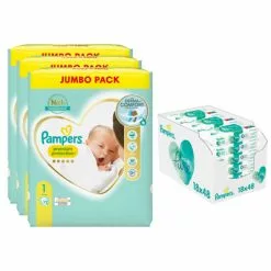 Pampers® Pampers Premium Protection Maat 1 216 Luiers En Aqua Pure 864 Billendoekjes Pakket