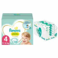 Pampers® Pampers Premium Protection Maandbox Maat 4 168 Luiers En Aqua Pure 864 Billendoekjes Pakket