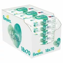 Pampers® Pampers Billendoekjes AquaPure Navulpak 18x70 = 1.260 Doekjes Actie