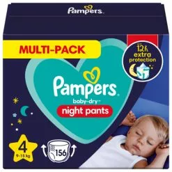 Pampers® Pampers Baby Dry Night Pants Luierbroekjes Maat 4 (9kg 15kg) 156 Stuks
